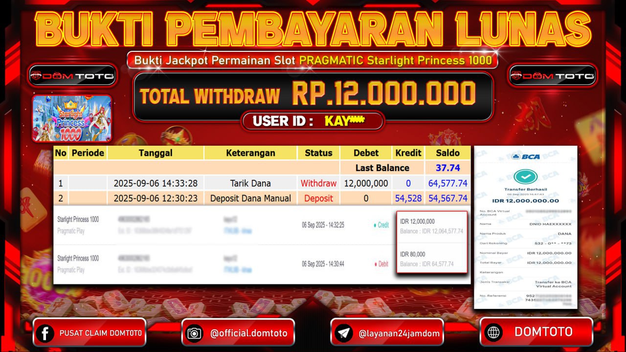 JACKPOT Starlight Princess 1000 Pragmatic Play 06 SEPTEMBER 2025